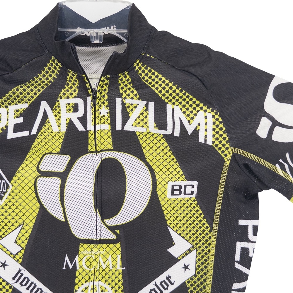 Pearl Izumi Mens M Elite Cycling Jersey Black Yellow Short Sleeve Honor Valor US